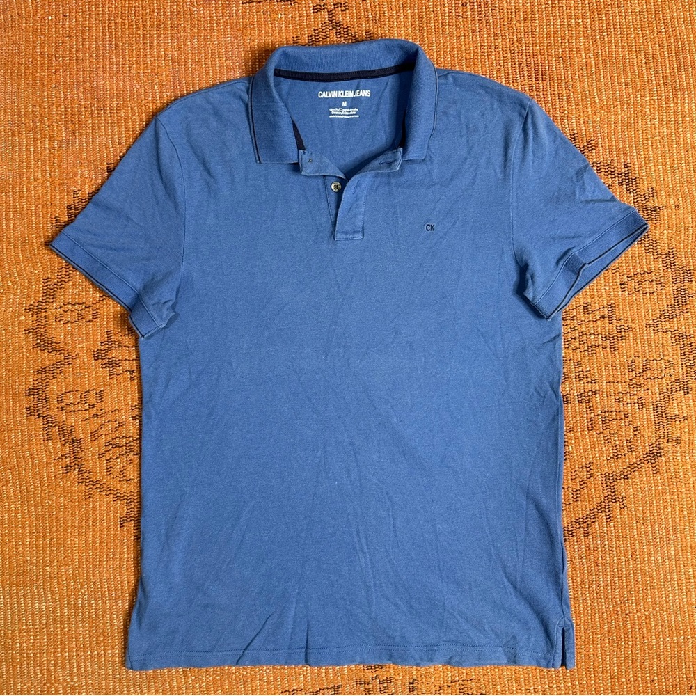Calvin Klein Jeans Button Up Collared Polo Top